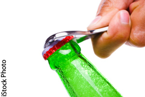 Bottle opener, a second class lever