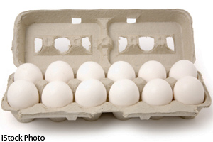 Carton of chicken eggs