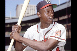 Hank Aaron when he played <br>for the Milwaukee Braves