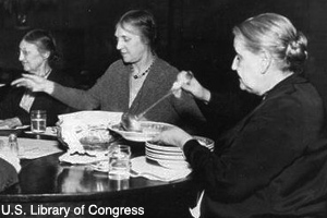 Jane Addams serving soup at Hull House