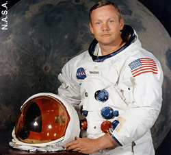 Portrait of Neil Armstrong after his moon landing