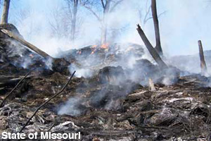 Air pollution from burning garbage