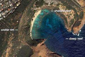 Hanauma Bay in Hawaii, USA