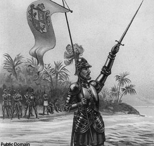 Balboa claiming the Pacific Ocean for Spain