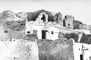 Destroyed pueblo village