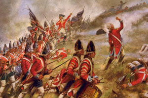 British Soldiers charging up the hill