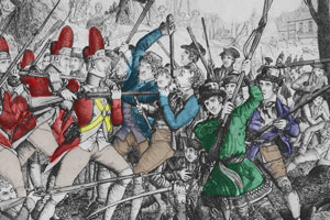 Out of bullets, the patriots fought the British hand to hand.