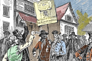 Colonists protesting the Stamp Act