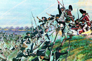 The Continental Army attacking the British at Yorktown