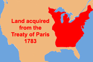As part of the peace treaty, America was given land once claimed by Britain.