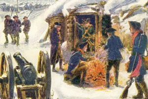 The troops tried to survive the harsh winter.