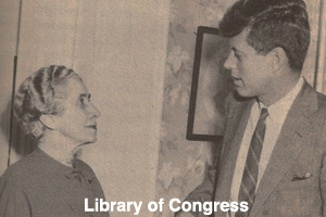 Grace Coolidge with John Kennedy in 1955