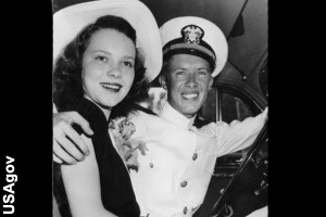 Wedding picture of Rosalynn and Jimmy Carter