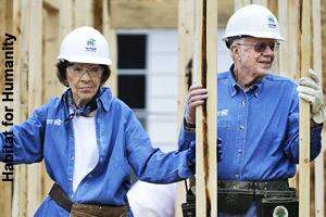 Rosalynn and Jimmy Carter building houses for <i>Habitat for Humanity</i>