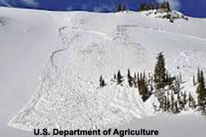 A slab avalanche