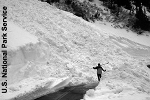A loose or sluff avalanche