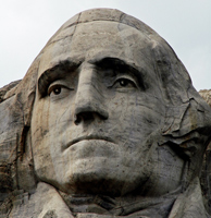 Washington's face carved into Mount Rushmore
