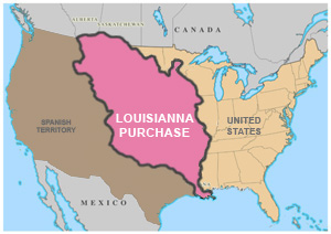 The land added from the Louisianna Purchase