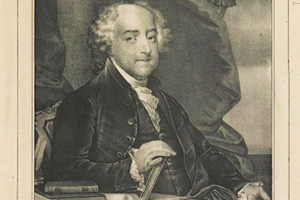 John Adams posing with books