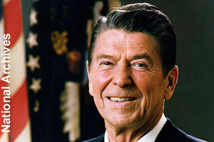 The official photo of President Ronald Reagan