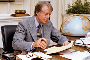 Carter working in the Oval Office