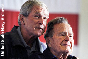 George W. and George H.W. together in 2012