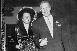 Gerald and Betty Ford's wedding day in 1948