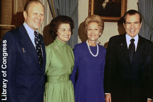 Vice-President Ford and Betty with <br>President Nixon and Pat in 1973