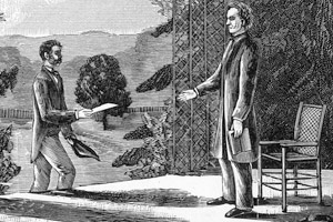 Tyler receiving word of <br>President Harrison's death
