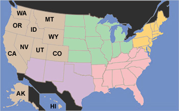 Alaska is part of the west region.