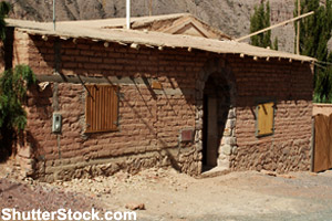 An old house made of adobe bricks
