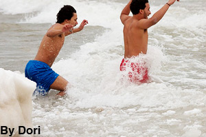 Taking the plunge in icy water on January 1