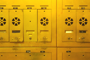 Apartment building mailboxes