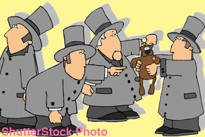 Cartoon showing a groundhog ceremony