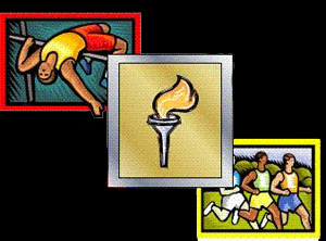 Athletes from around the world compete <br>in the Olympics.