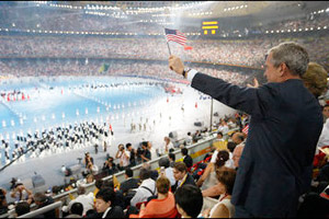 President Bush at the opening of <br>the 2008 Olympic Games