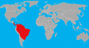 Range (in red) of the giant anteater