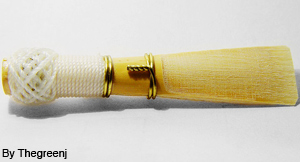 Close up of a bassoon reed
