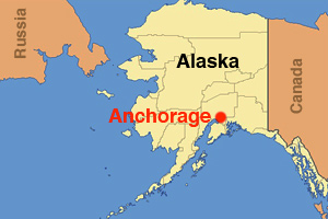 Location of Anchorage, Alaska