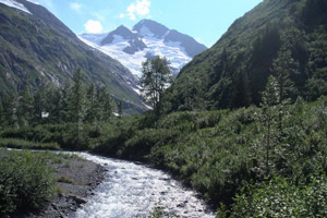 View of mountains outside Anchorage
