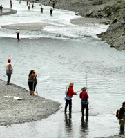 Fishing for salmon in Anchorage