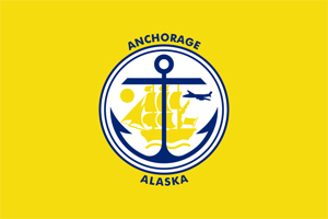The flag of Anchorge, Alaska