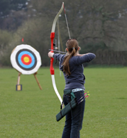 An archer shooting at a target