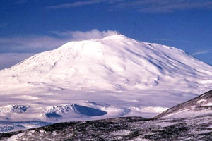Mount Erebus, an active volcano