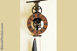 A very old wall clock