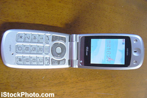 An alarm clock on a cell phone